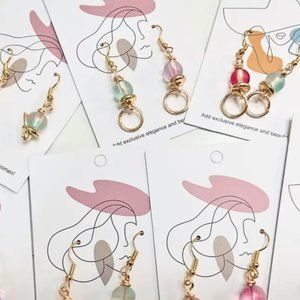 Reposh Prepackaged (10) Pairs - Dangle Jump Ring Beaded Earrings